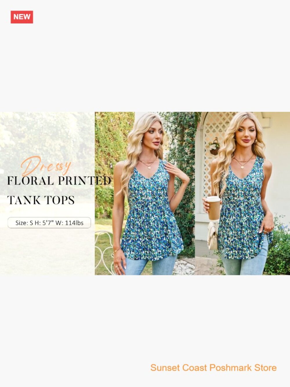 Flowy Peplum V-Neck Sleeveless Tank Top Babydoll Dressy Casual Top - Picture 7 of 7